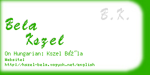 bela kszel business card
